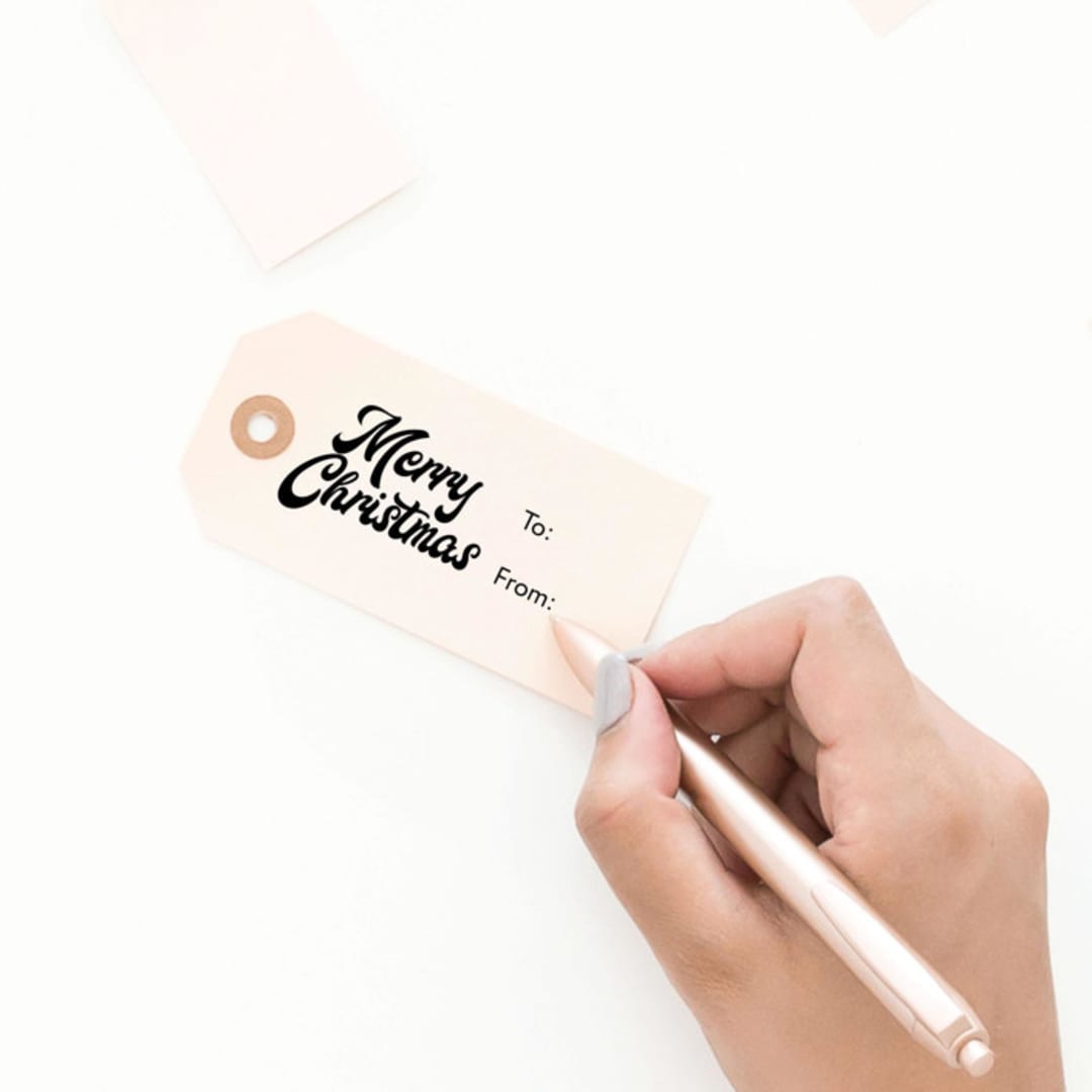 "Merry Christmas To From Tag Stamp" - Rubber Stamps in black by The Homebody Society