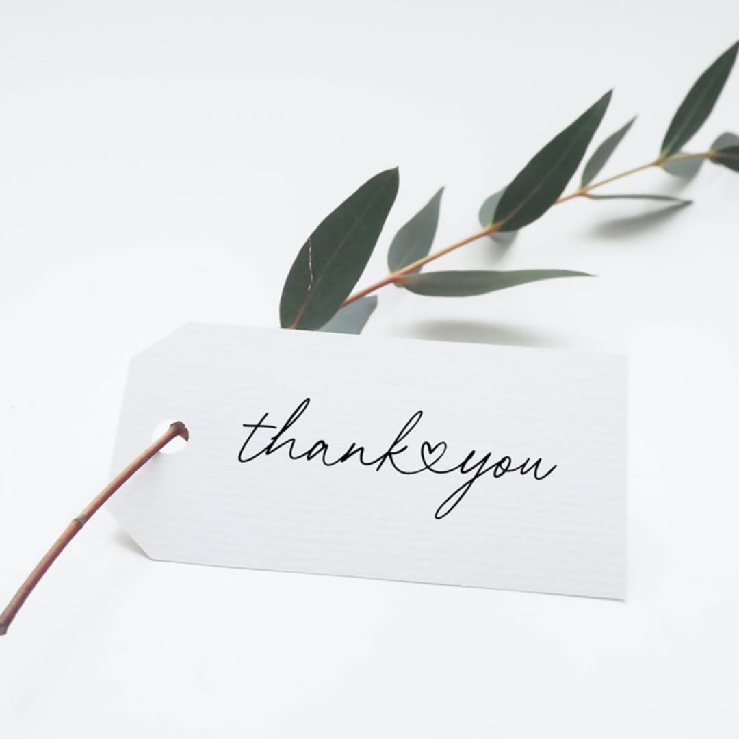"Thank You Wedding Stamp | Self-Inking | Black Ink" - Rubber Stamps in green by Casey Harp