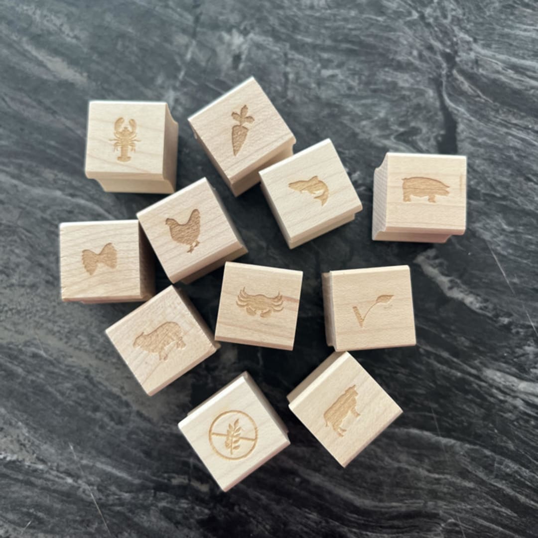 "Meal Choice Rubber Stamp for Place Cards - Multiple Options" - Rubber Stamps in natural by The Homebody Society