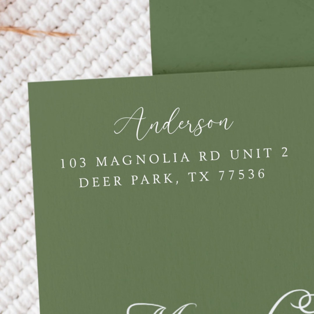 "White Ink Elegant Family Address Stamp Left-Aligned | Wooden Stamp Set" - Address Stamps in white by Samantha Malvey