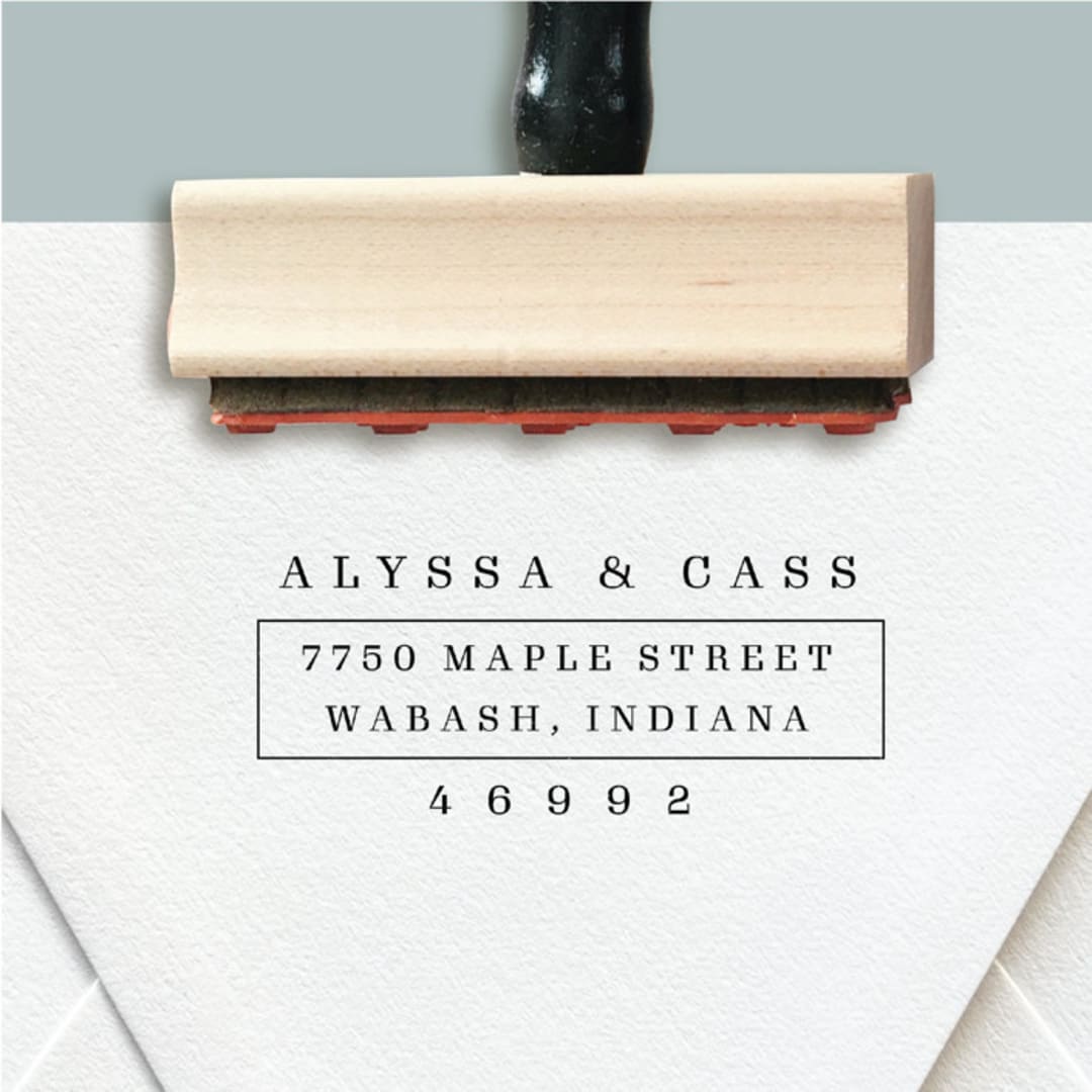 "Custom Mid Century Modern Return Address Stamp | Simple and Classic" - Address Stamps in black by The Homebody Society