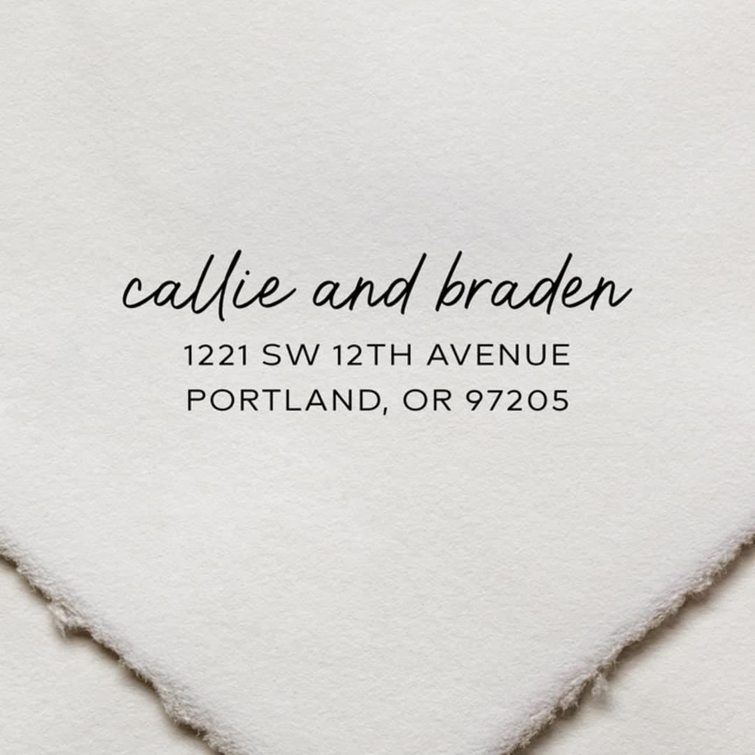 "Modern First Names Custom Address Stamp | Self Inking" - Address Stamps in black by Sara Luke