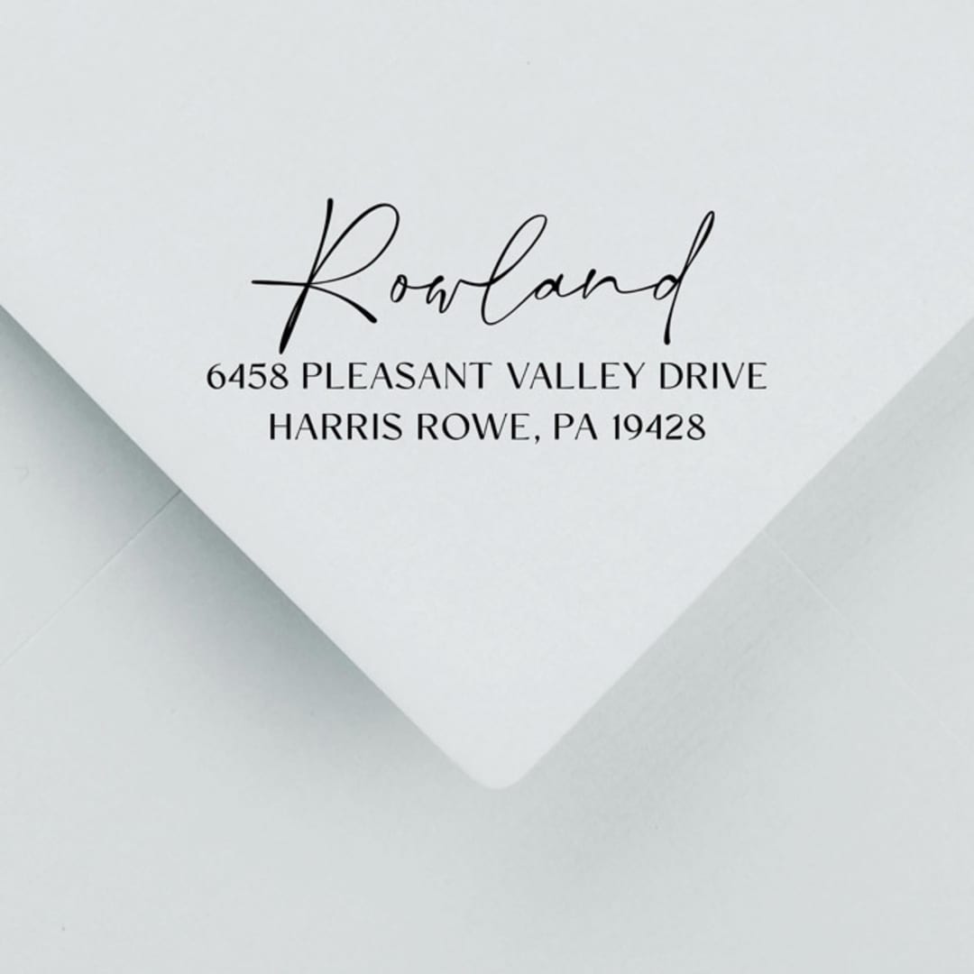 "Modern Handwriting Return Address Stamp | Self-Inking" - Address Stamps in black by Sara Luke