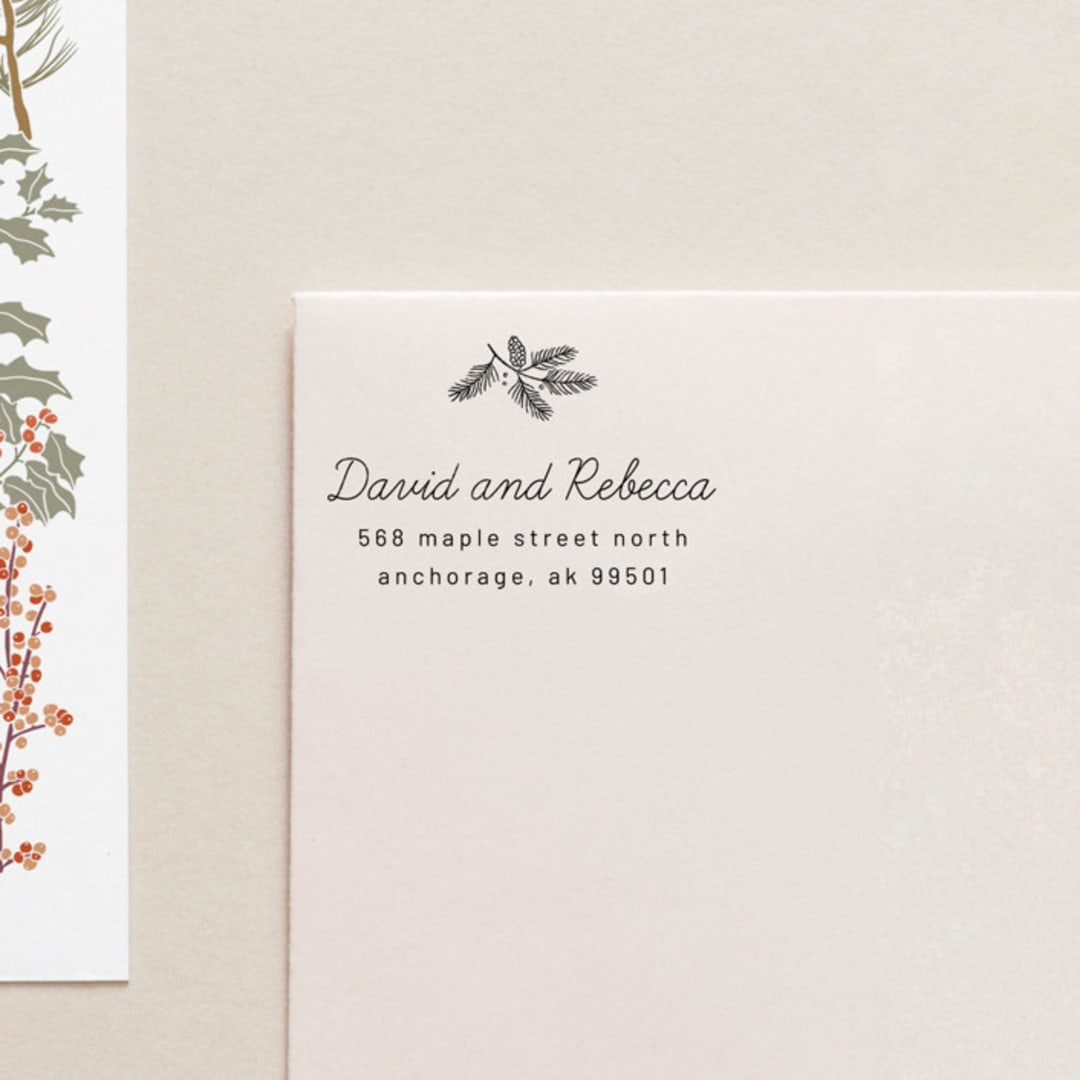 "Holiday Address Stamp No. 11" - Address Stamps in gray by Tara Grangroth