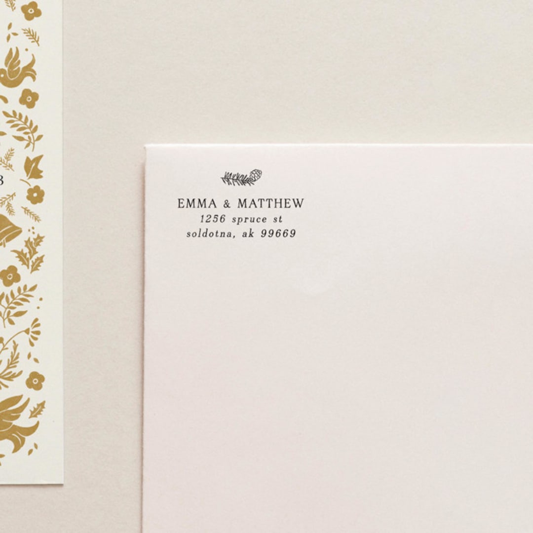 "Holiday Address Stamp No. 3" - Address Stamps in gray by Tara Grangroth