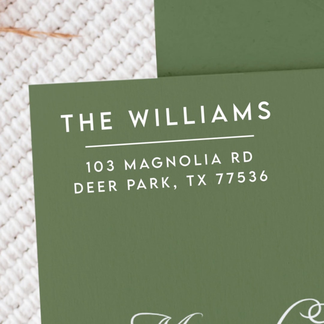 "White Ink Modern Family Address Stamp Centered | Wooden Stamp Set" - Address Stamps in white by Samantha Malvey