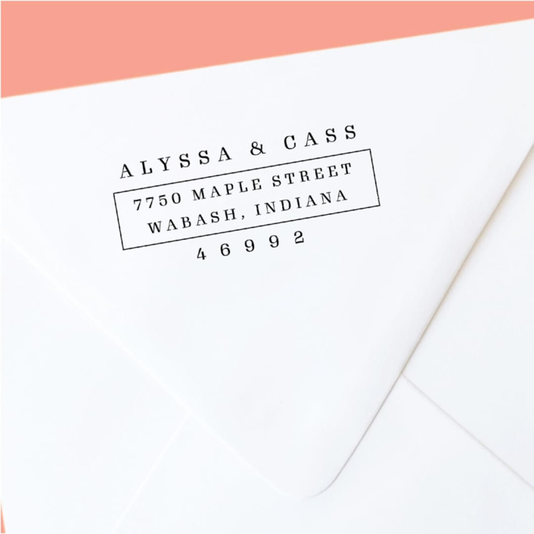 "Custom Mid Century Modern Return Address Stamp | Simple and Classic | Self-Inking" - Address Stamps in black by The Homebody Society