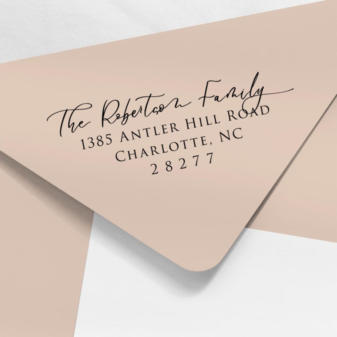 "Modern Calligraphy Address Stamp" - Address Stamps in multicolorassorted-colors by Paper Sushi