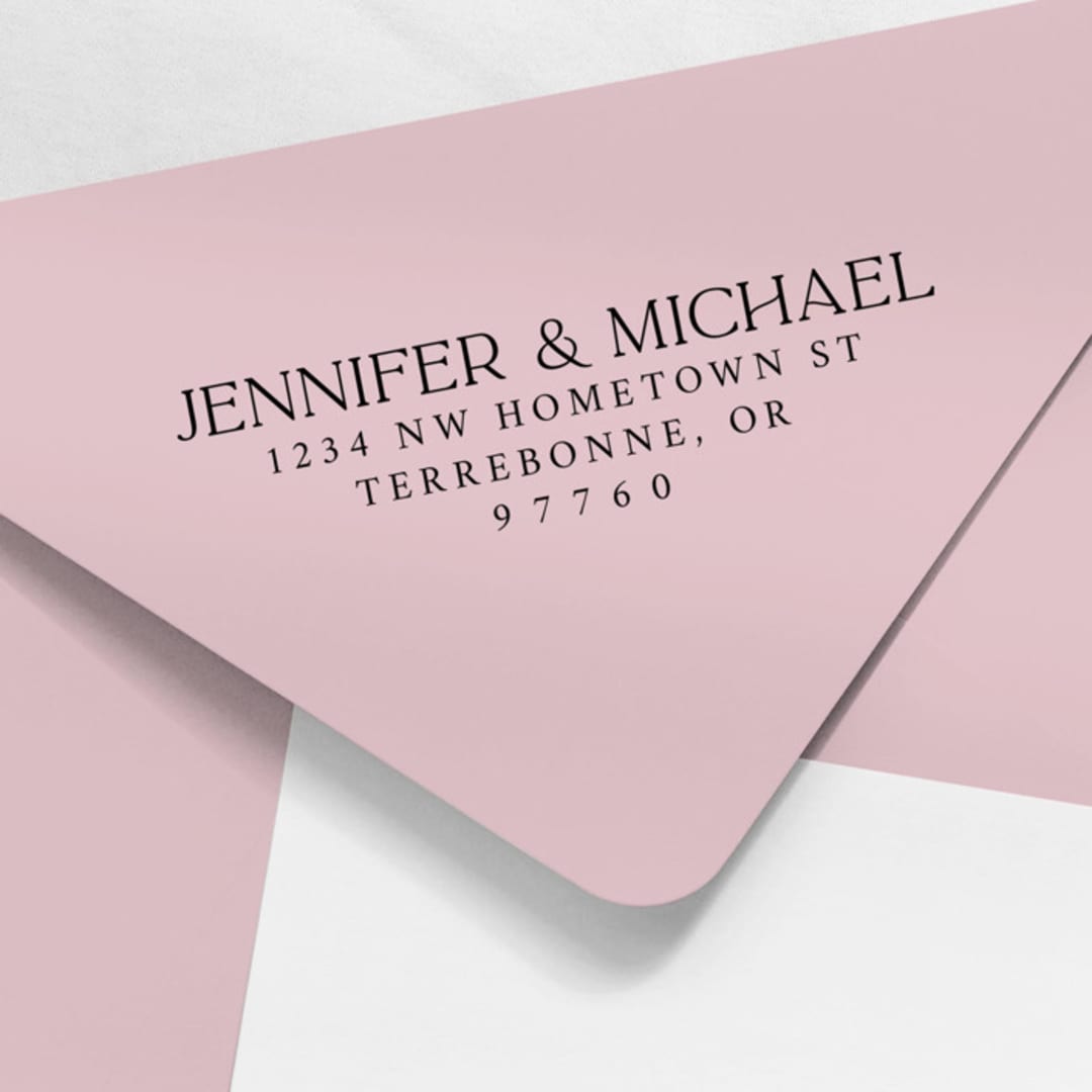 "Modern Serif Address Stamp" - Address Stamps in multicolorassorted-colors by Paper Sushi
