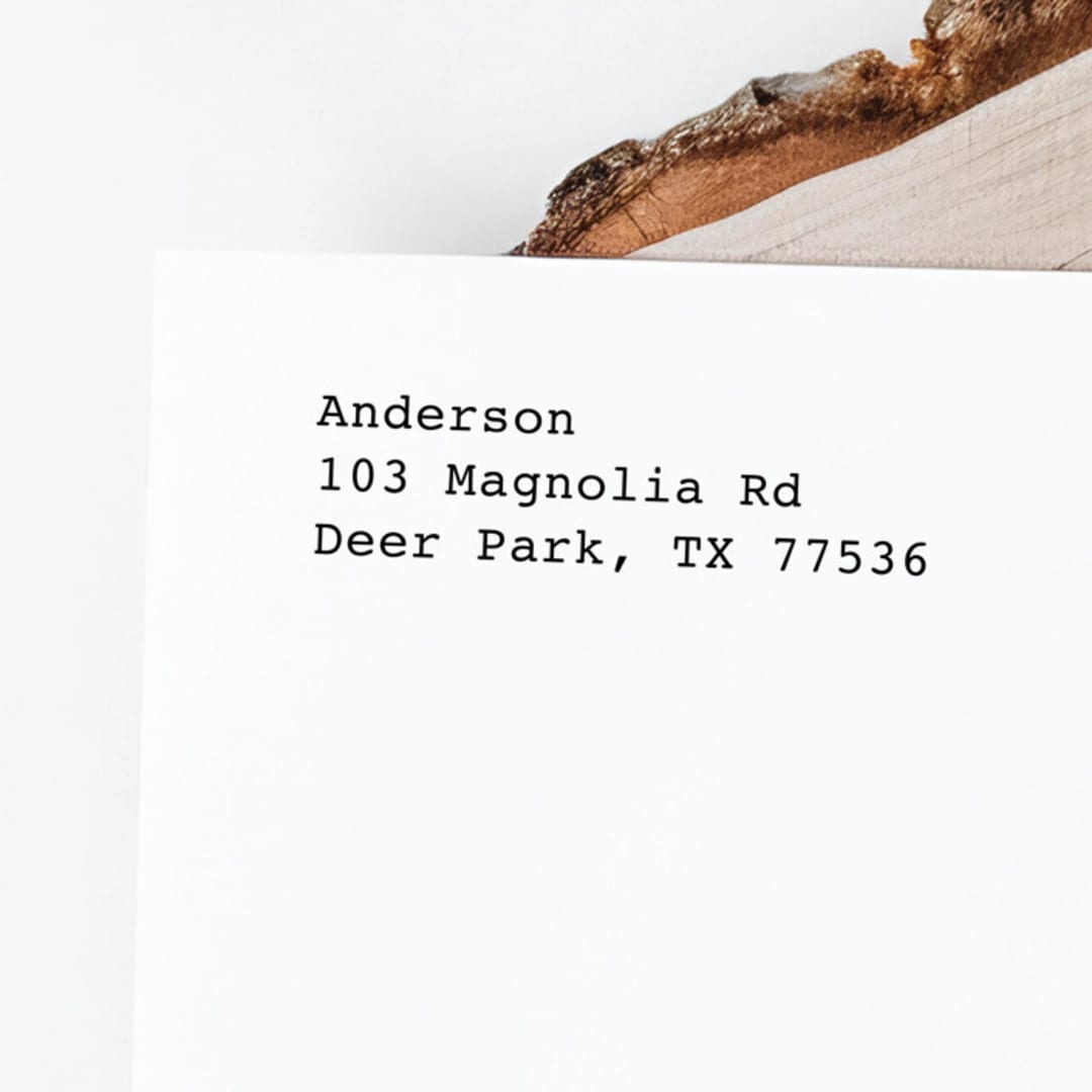 "Vintage Family Address Stamp | Self Inking Return Address Stamp" - Address Stamps in black by Samantha Malvey