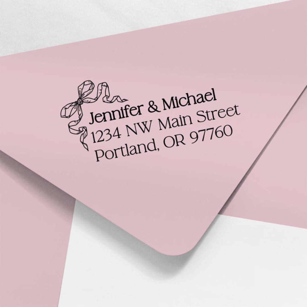 "Ribbon Address Stamp" - Address Stamps in multicolorassorted-colors by Paper Sushi