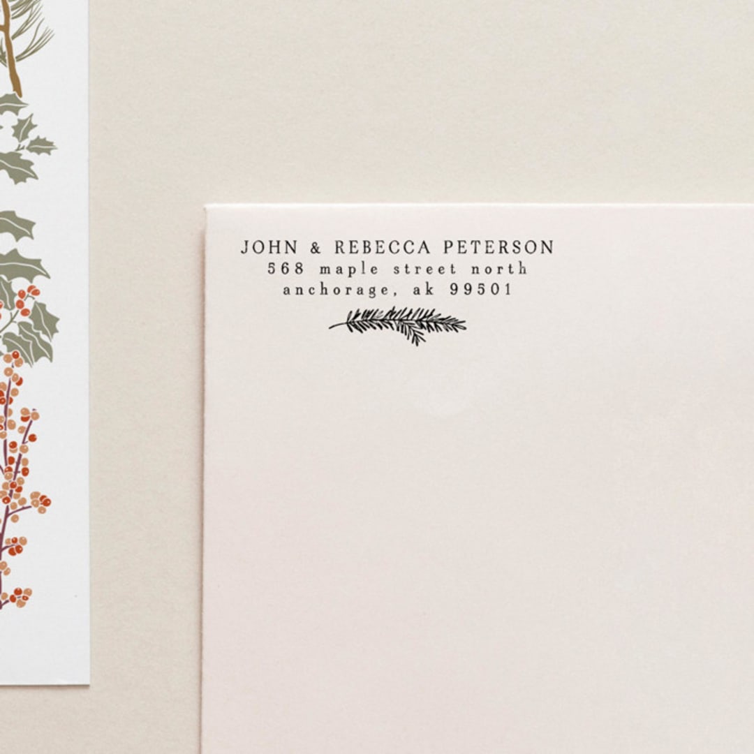 "Holiday Address Stamp No. 6" - Address Stamps in gray by Tara Grangroth