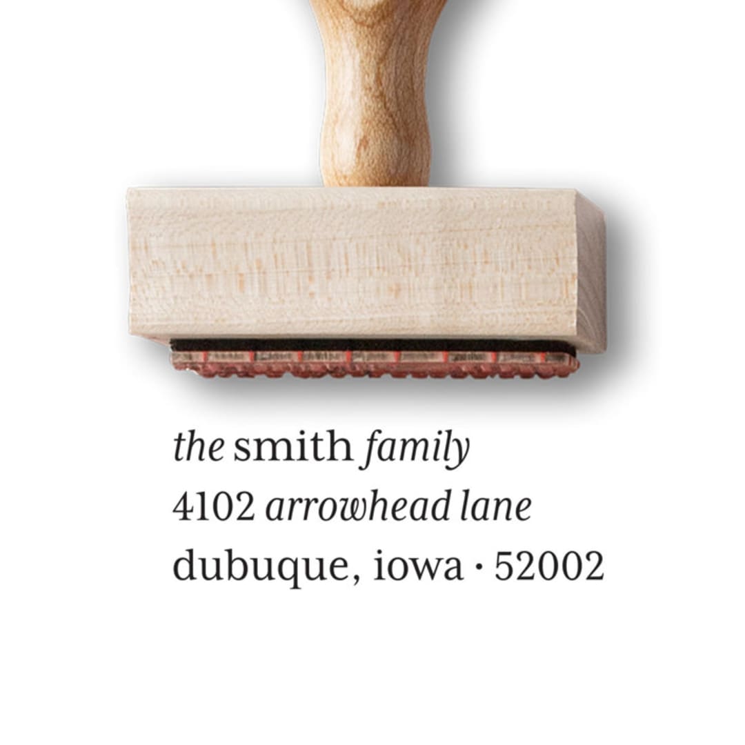 "Custom Return Address Stamp | Modern & Timeless Stamp | Wooden Rubber Stamp" - Address Stamps in white by Alyssa Cook