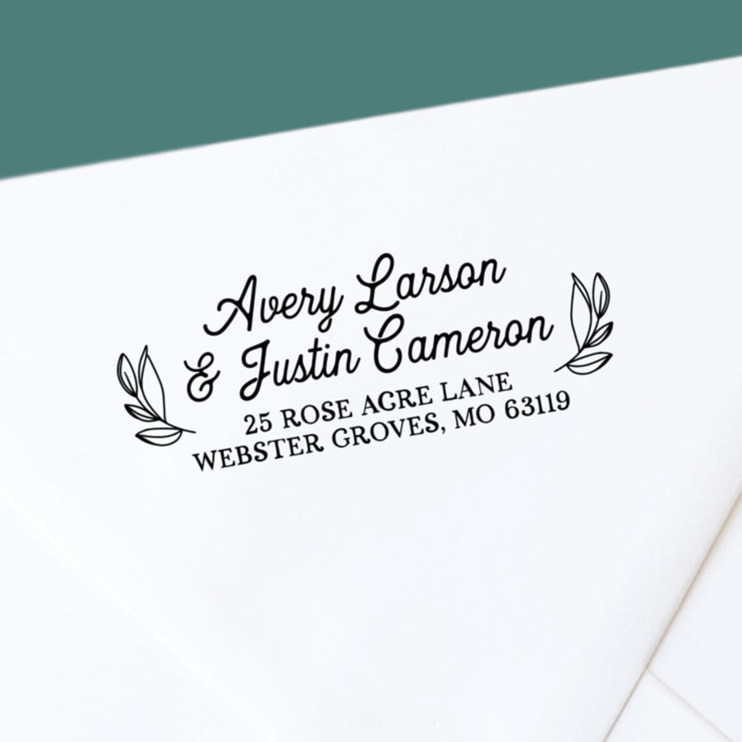 "Custom Self-Inking Return Address Stamp | Modern Botanical" - Address Stamps in black by The Homebody Society