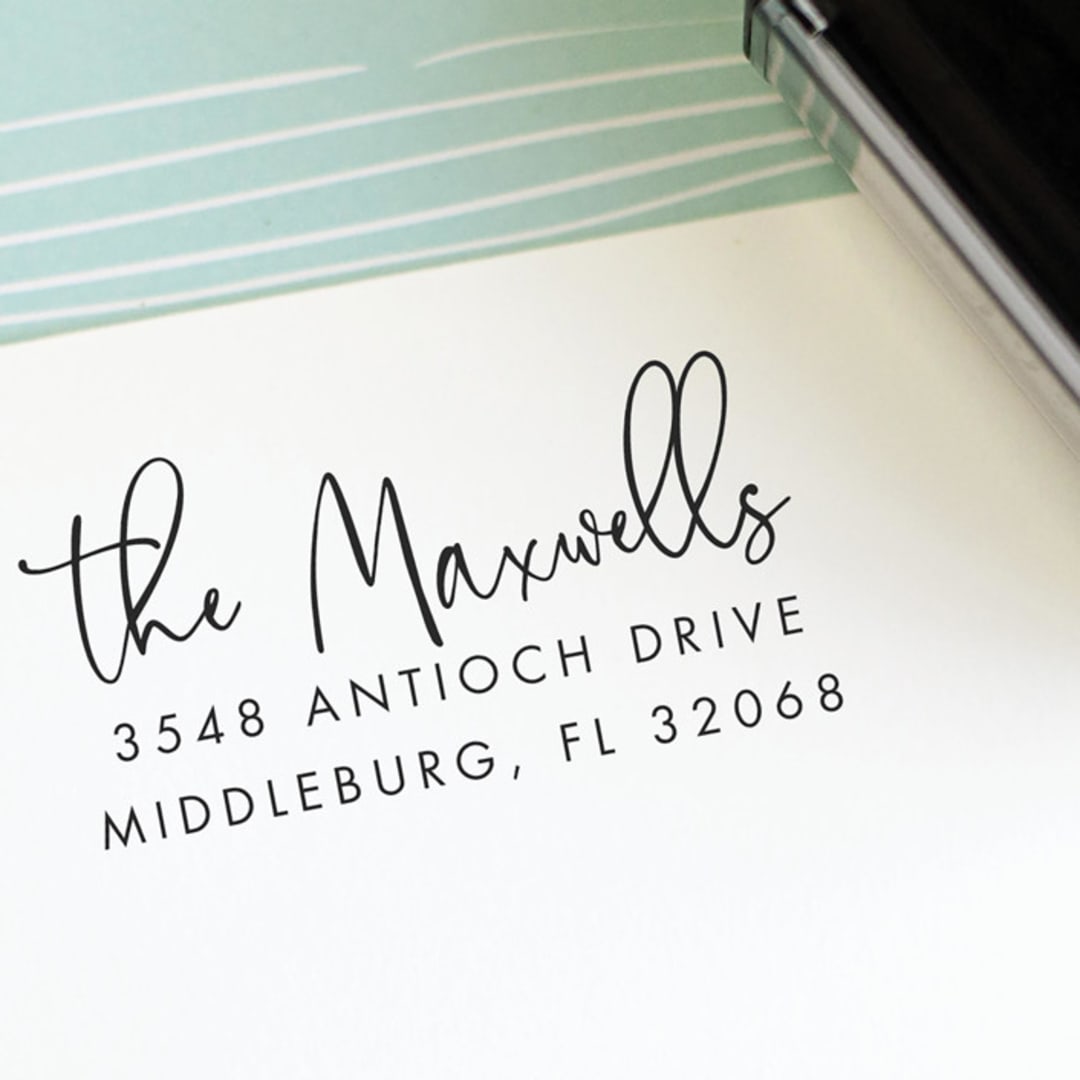 "Custom Address Stamp | Self Inking" - Address Stamps in black by Sara Luke