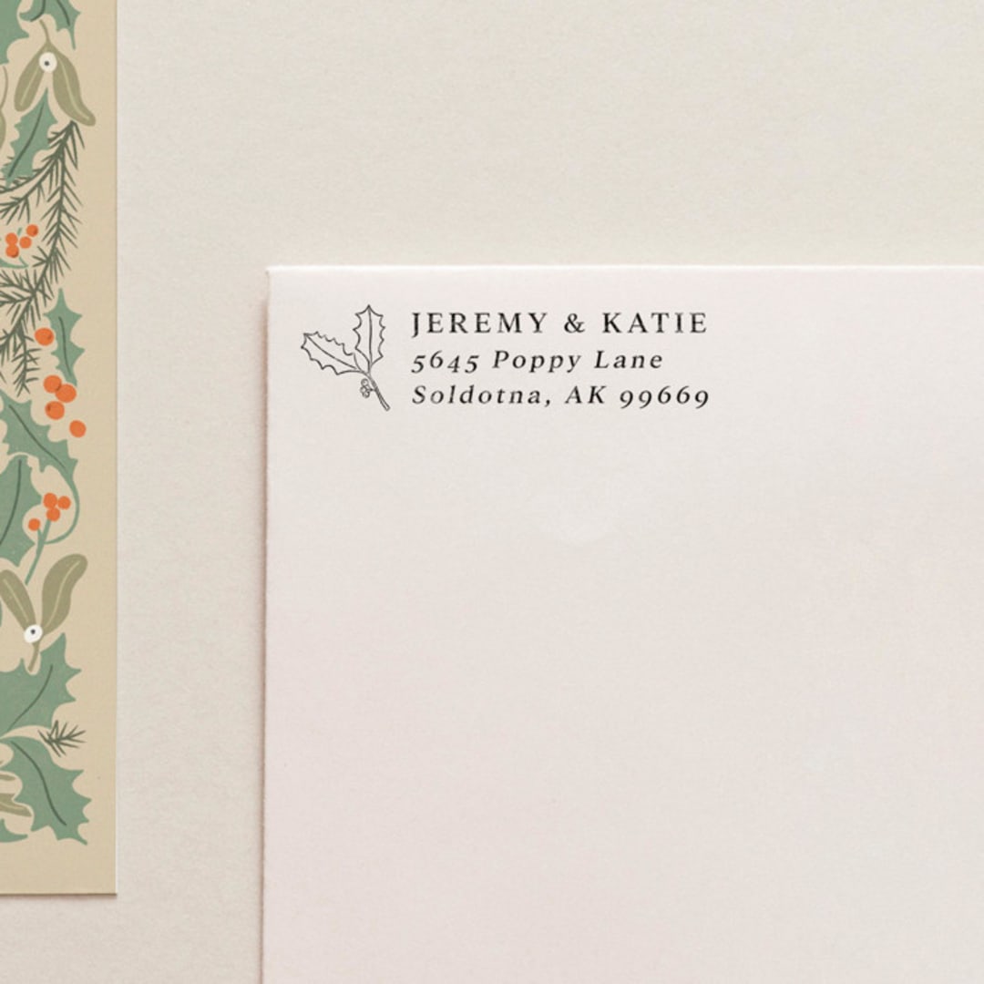 "Holiday Address Stamp No. 12" - Address Stamps in gray by Tara Grangroth