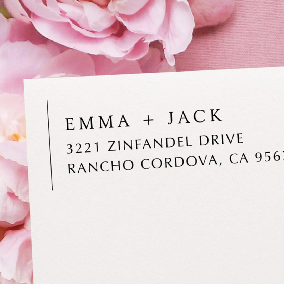 "First Names Address Stamp | Self Inking Return Address Stamp" - Address Stamps in black by Samantha Malvey