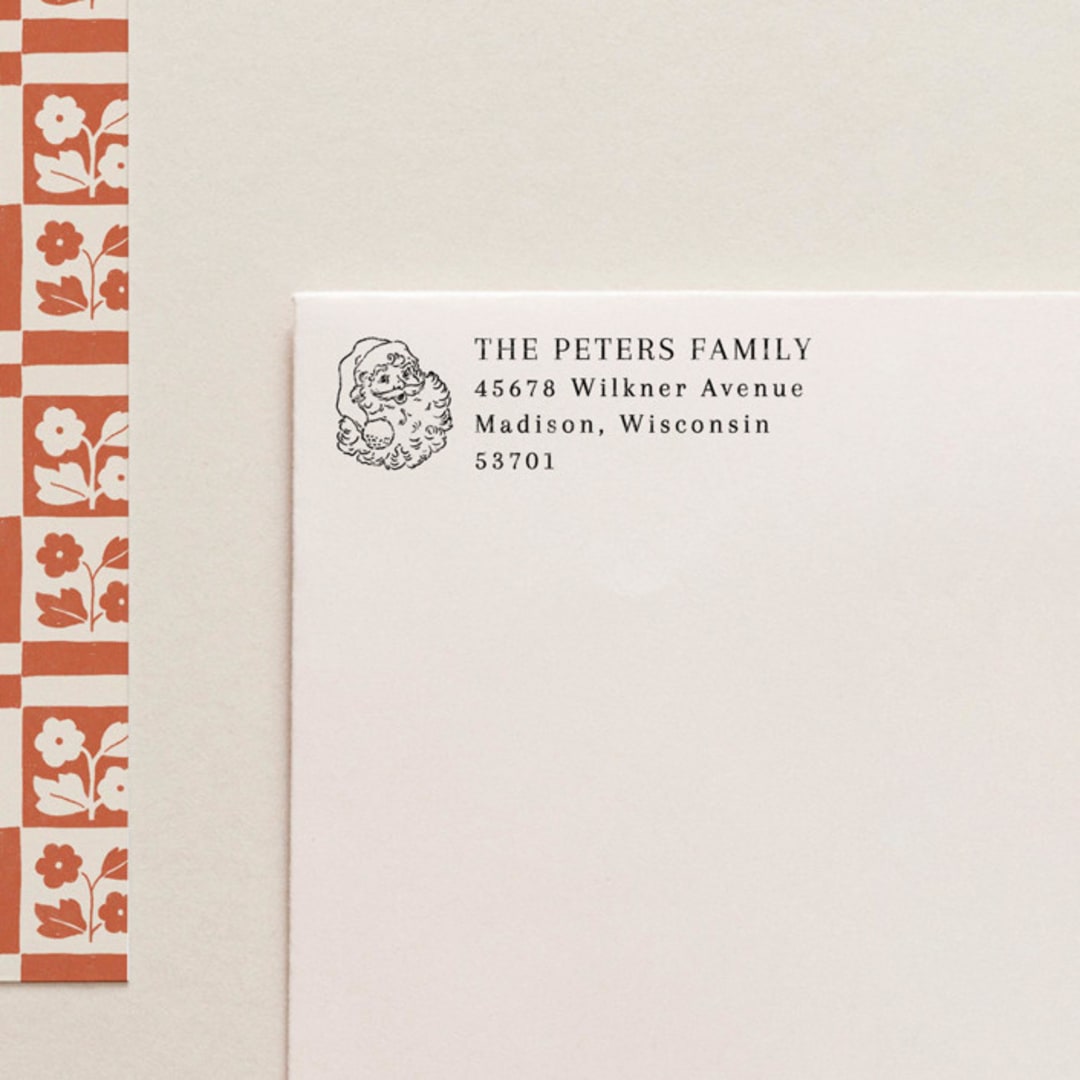 "SELF INKING Holiday Address Stamp No. 4" - Address Stamps in gray by Tara Grangroth