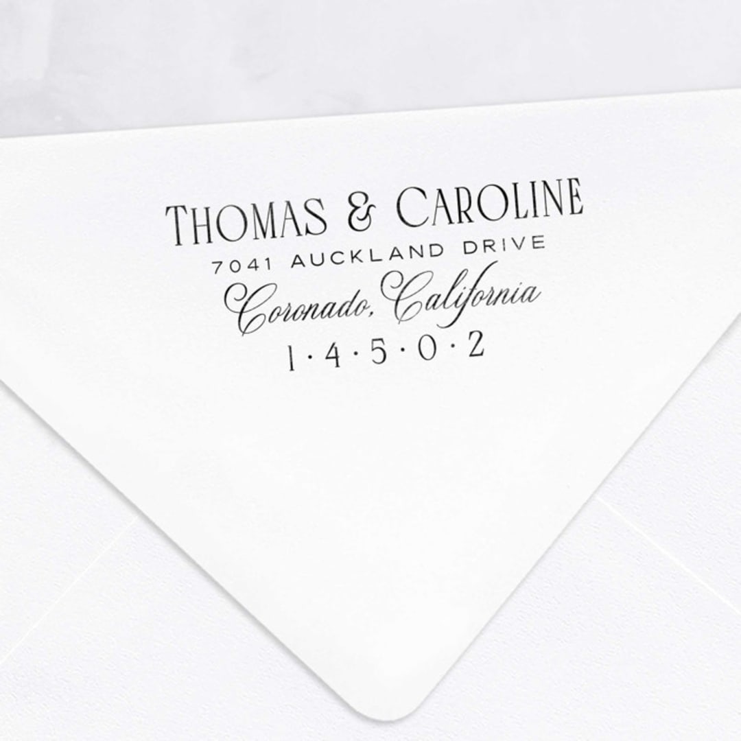 "Romantic Modern Address Stamp | Customizable Stamp for Wedding Invitations" - Address Stamps in multicolorassorted-colors by Alyssa Cook