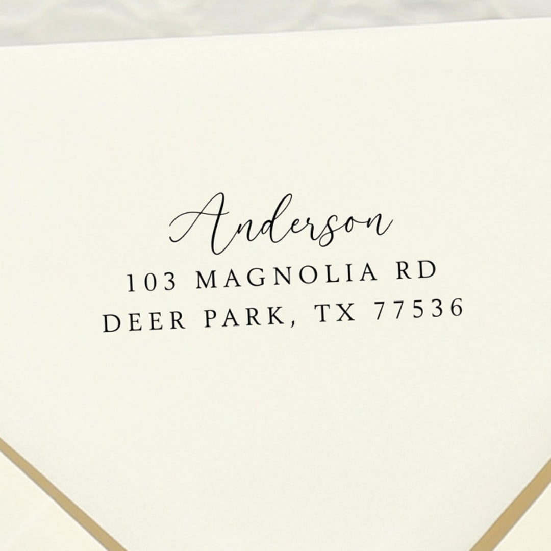 "Timeless Family Address Stamp | Self Inking Return Address Stamp" - Address Stamps in black by Samantha Malvey