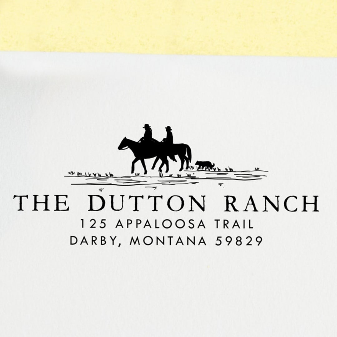 "Western Horseback Riding Custom Address Stamp | Self Inking" - Address Stamps in black by Sara Luke