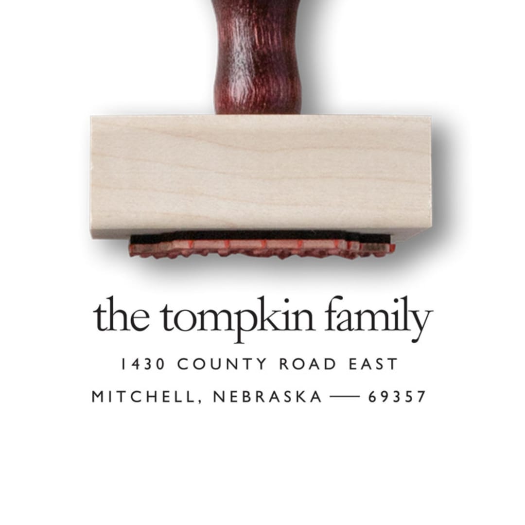 "Custom Return Address Stamp | Modern Traditional Stamp | Wooden Rubber Stamp" - Address Stamps in black by Alyssa Cook