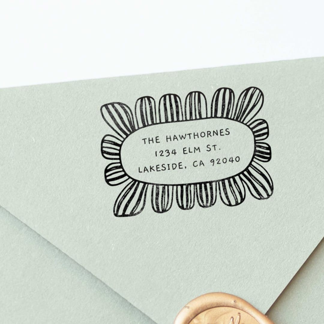 "Hand Drawn Return Address Stamp | Customizable Stamp for Envelopes" - Address Stamps in multicolorassorted-colors by Alyssa Cook