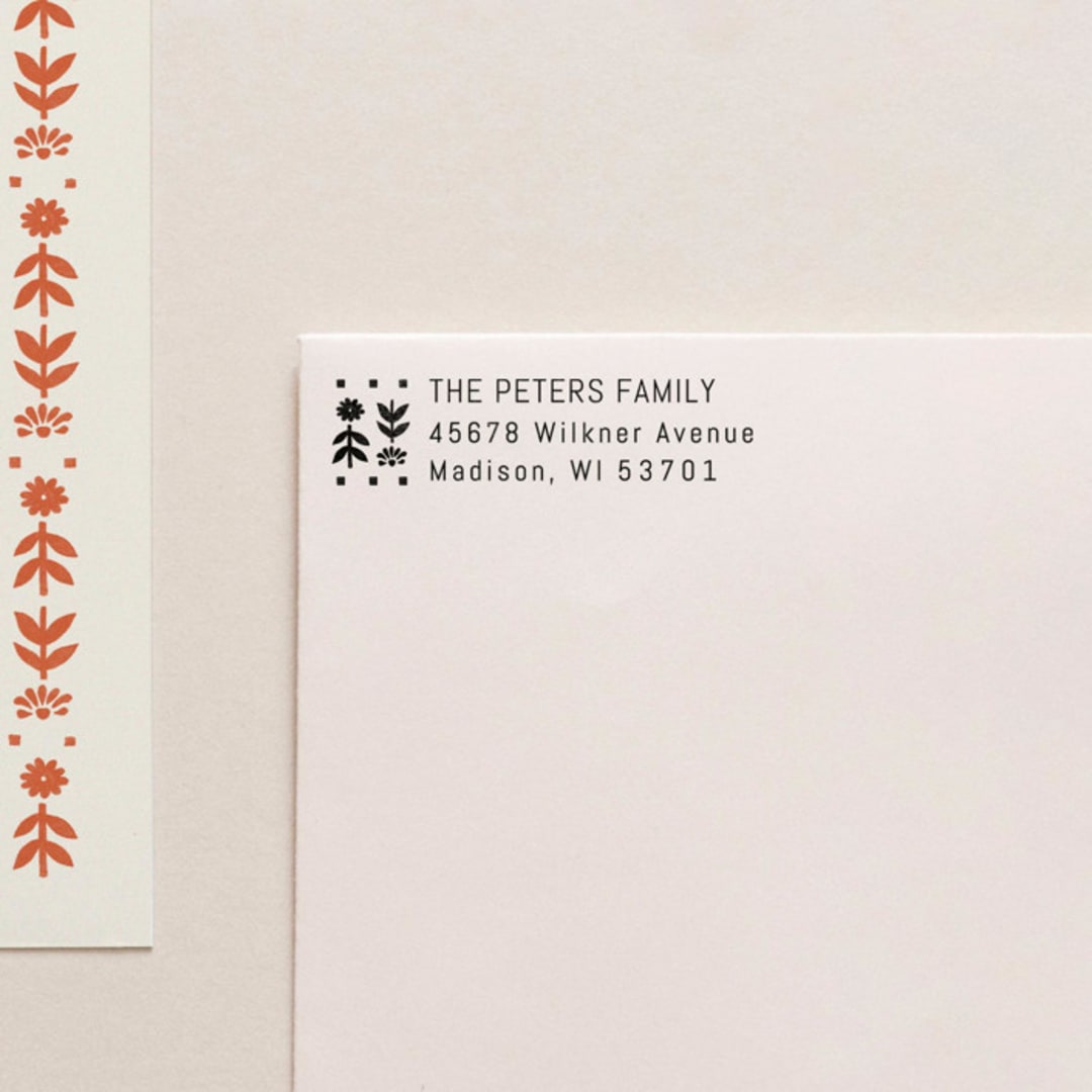 "Holiday Address Stamp No. 17" - Address Stamps in black by Tara Grangroth