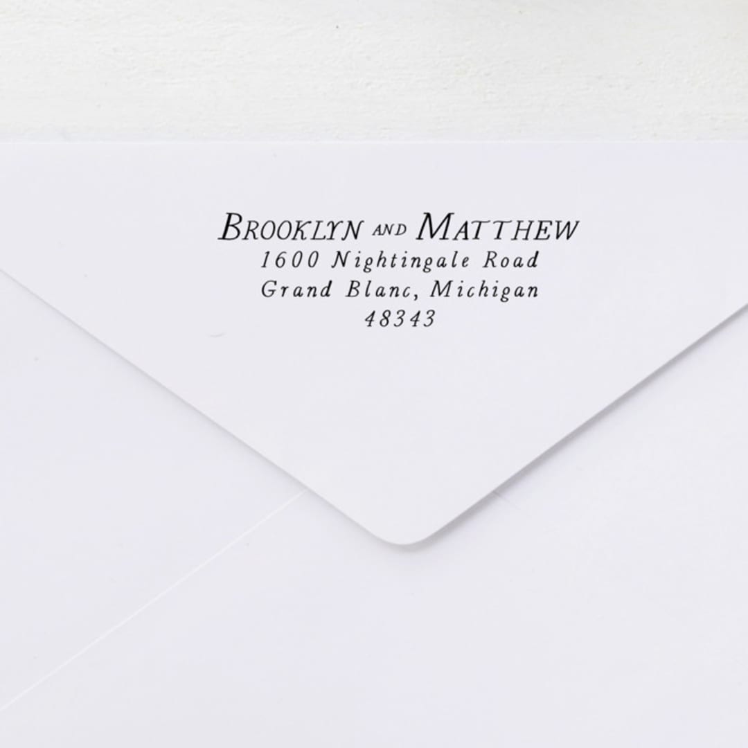 "Vintage Print Custom Address Stamp | Self Inking" - Address Stamps in black by Sara Luke