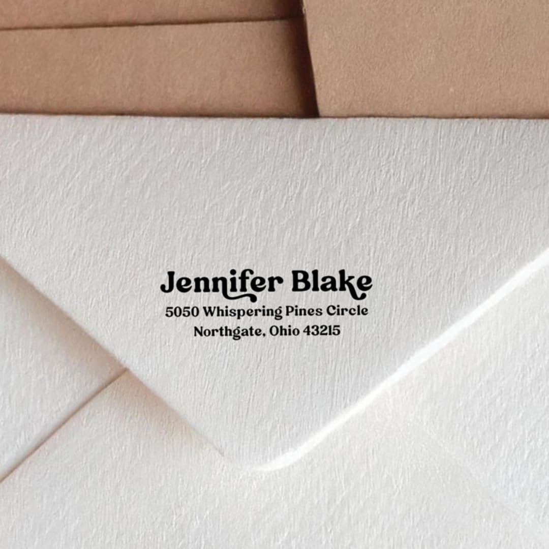 "Retro Style Self-Inking Address Stamp" - Address Stamps in black by Sara Luke