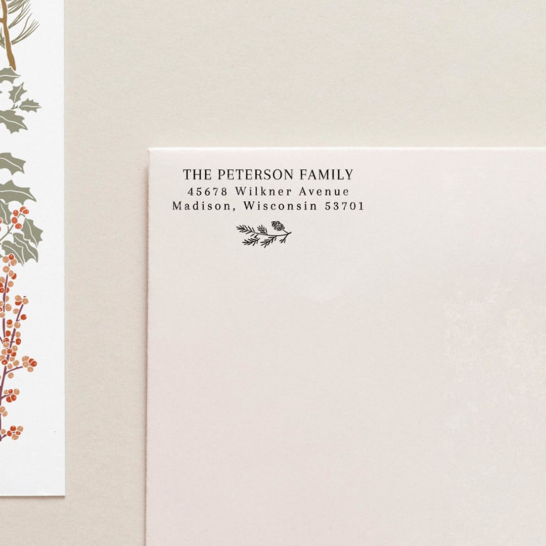 "Holiday Address Stamp No. 10" - Address Stamps in gray by Tara Grangroth