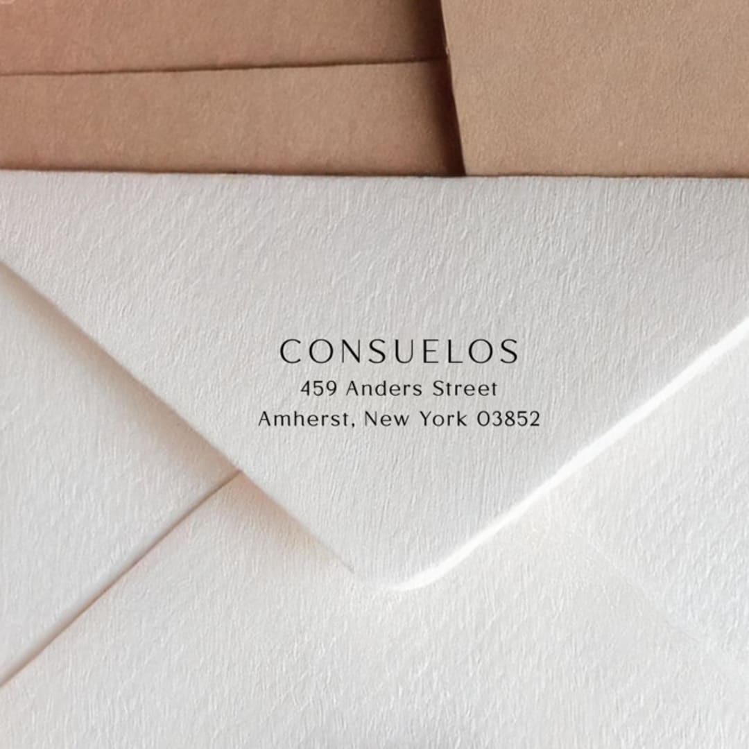 "Simple Self-Inking Return Address Stamp - Minimalistic Design" - Address Stamps in black by Sara Luke