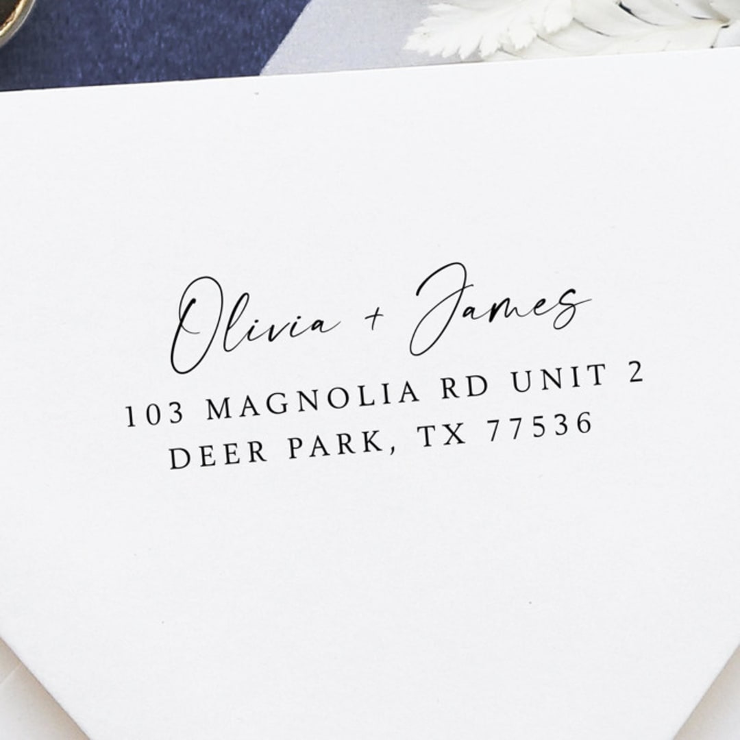 "Timeless Love Address Stamp | Self Inking Return Address Stamp" - Address Stamps in black by Samantha Malvey