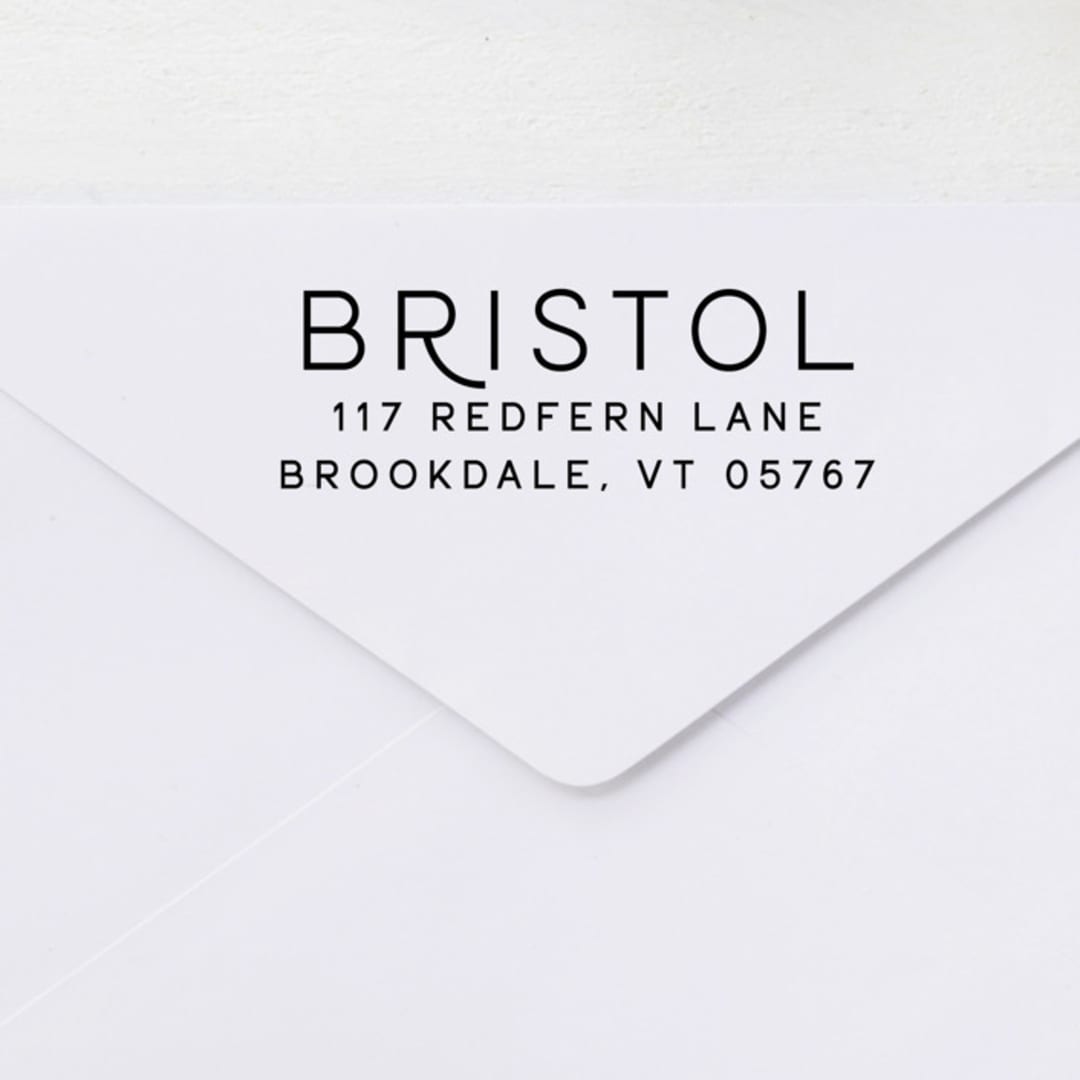 "Modern Print Custom Address Stamp | Self-Inking" - Address Stamps in black by Sara Luke