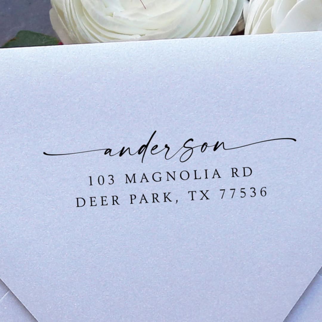 "Classic Family Address Stamp | Self Inking Return Address Stamp" - Address Stamps in black by Samantha Malvey
