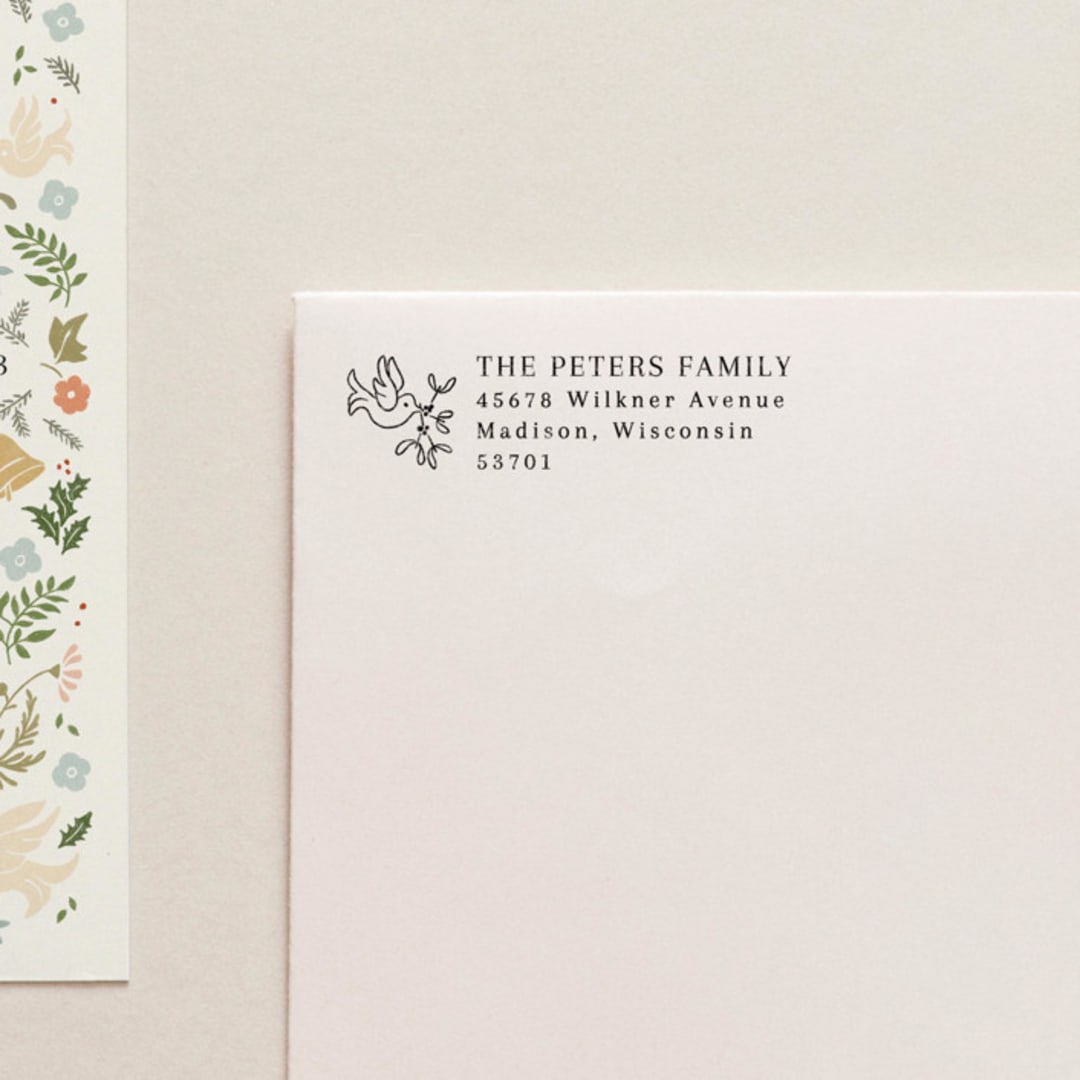 "SELF INKING Holiday Address Stamp No. 1" - Address Stamps in gray by Tara Grangroth