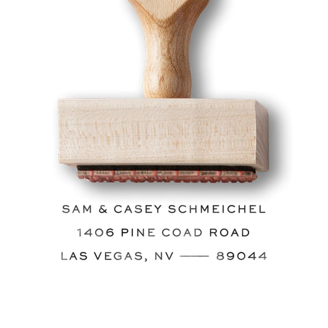 "Custom Return Address Stamp | Classic & Simple Stamp | Wooden Rubber Stamp" - Address Stamps in natural by Alyssa Cook