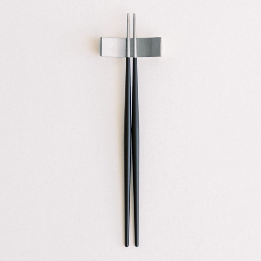 "LUNA CHOPSTICKS // SET IN BLACK + SILVER" - Wedding Serving and Dining Accessories in black by borrowed BLU