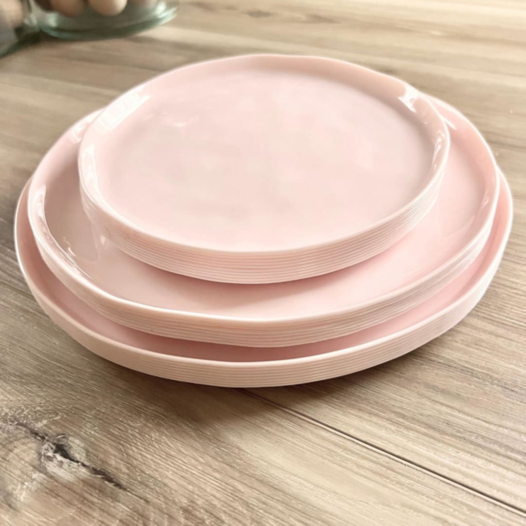 "Organic Dinnerware Set | Blush Rose" - Wedding Serving and Dining Accessories in pink by Prêt-à-PartyNY