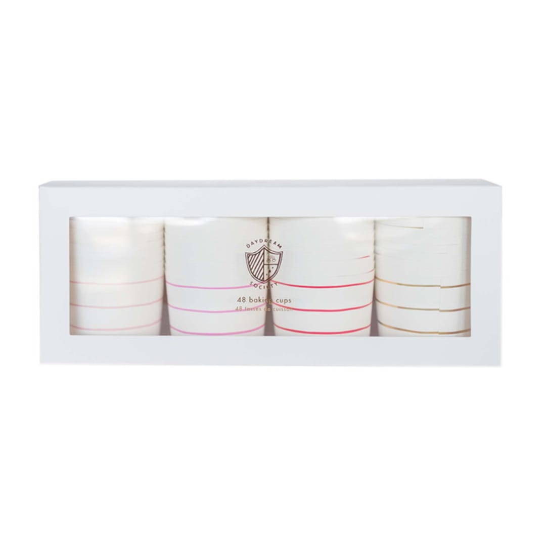 Frenchie Stripes Baking Cups - Warm Palette