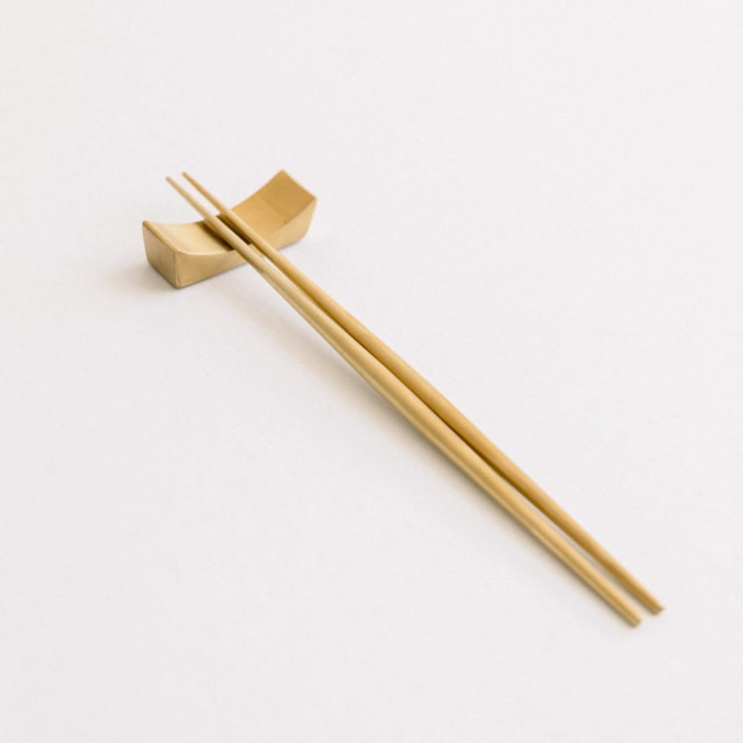 "LUNA CHOPSTICKS // SET IN BRUSHED GOLD" - Wedding Serving and Dining Accessories in gold by borrowed BLU