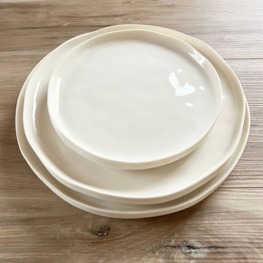 "Organic Dinnerware Set | Linen" - Wedding Serving and Dining Accessories in natural by Prêt-à-PartyNY