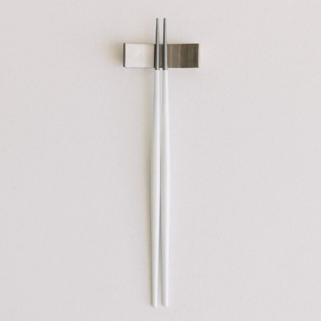 "LUNA CHOPSTICKS // SET IN WHITE + SILVER" - Wedding Serving and Dining Accessories in white by borrowed BLU