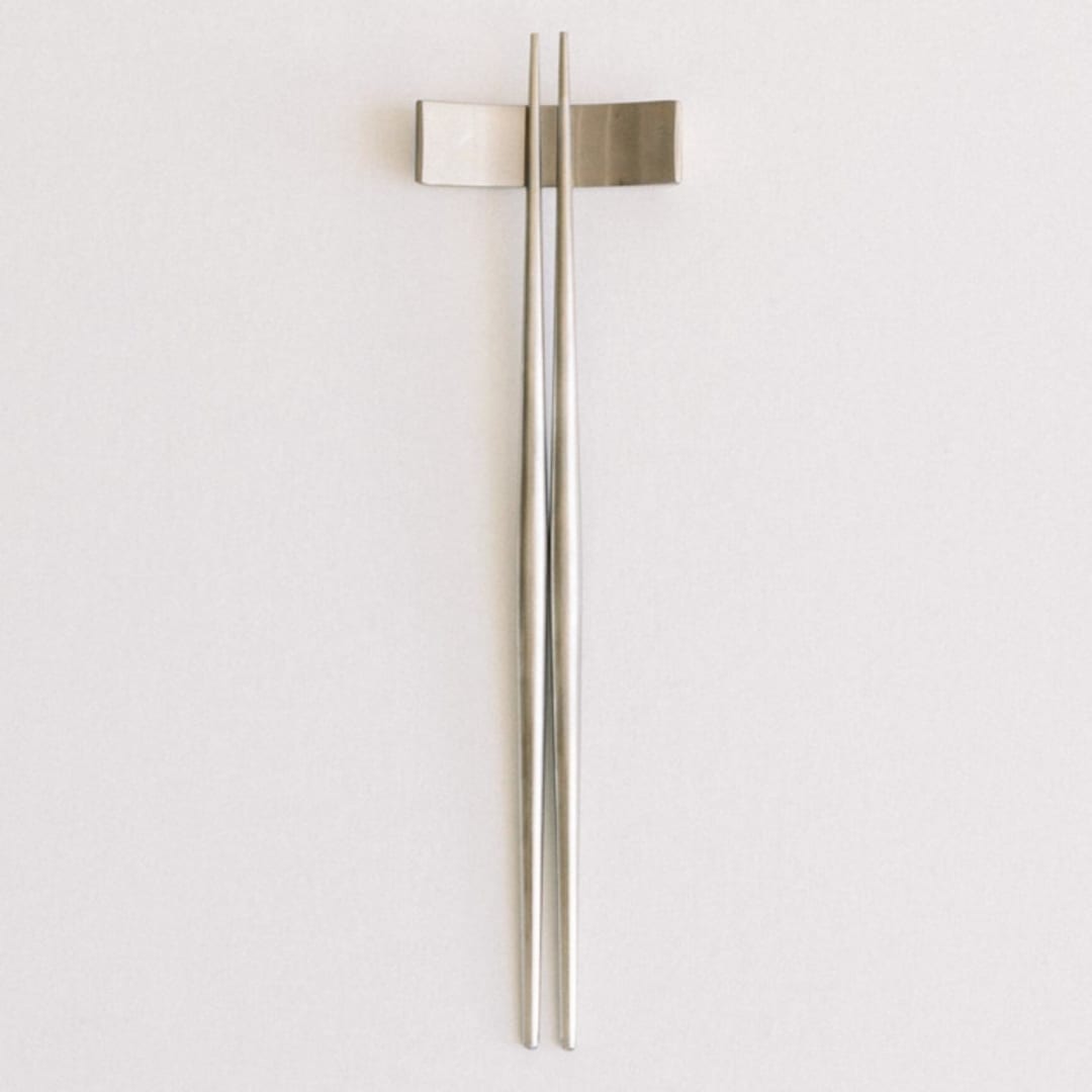 "LUNA CHOPSTICKS // SET IN BRUSHED SILVER" - Wedding Serving and Dining Accessories in silver by borrowed BLU