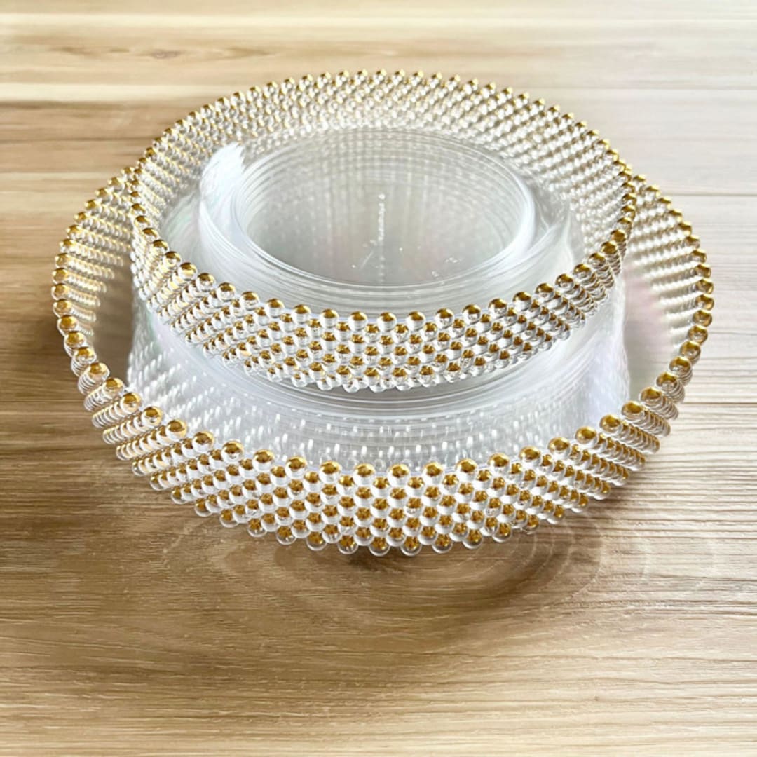 "Pearl Eternity Dinnerware Set | 14K Clear" - Wedding Serving and Dining Accessories in clear by Prêt-à-PartyNY