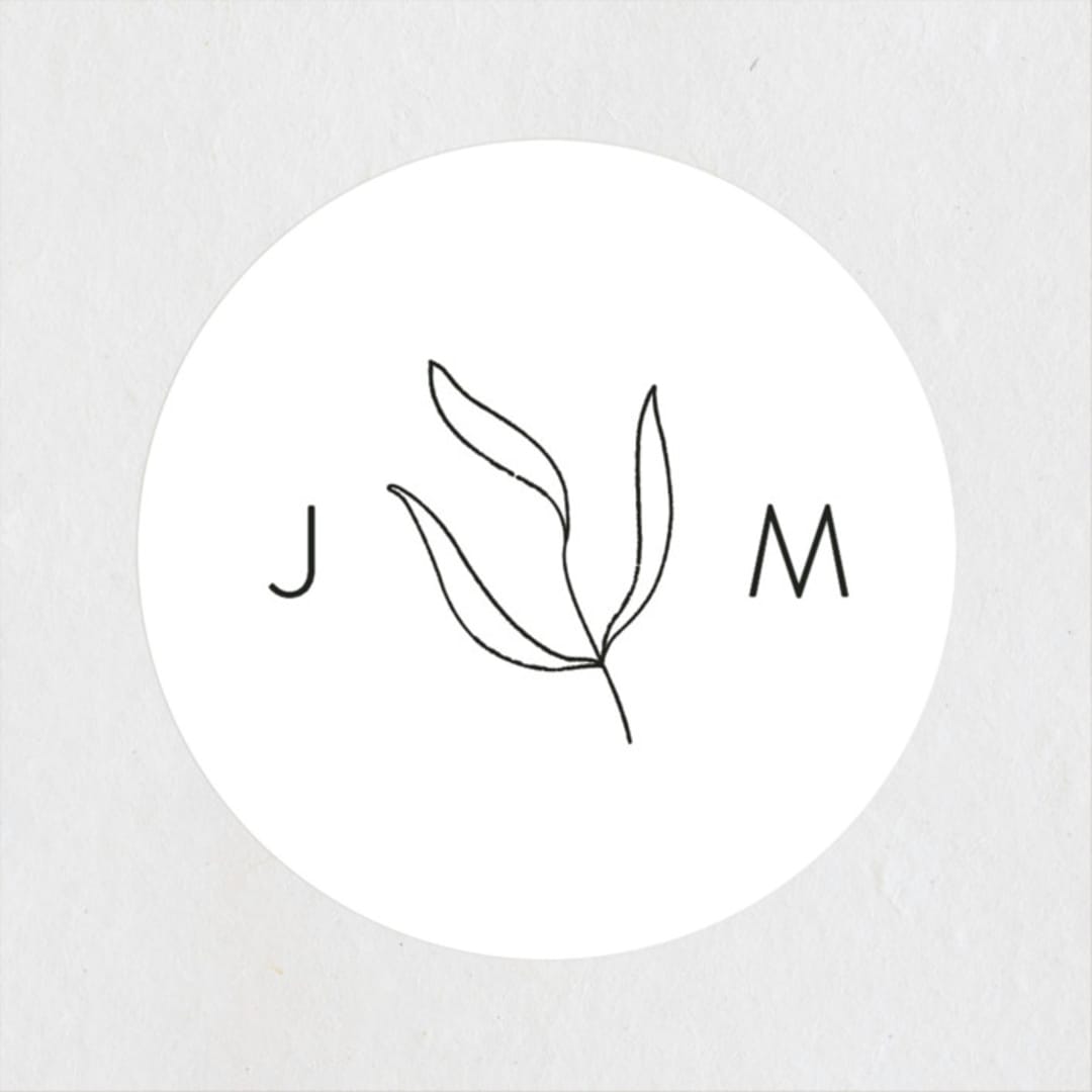 "Denali" - Wedding Favor Stickers in Linen by Carly Reed Walker - Front