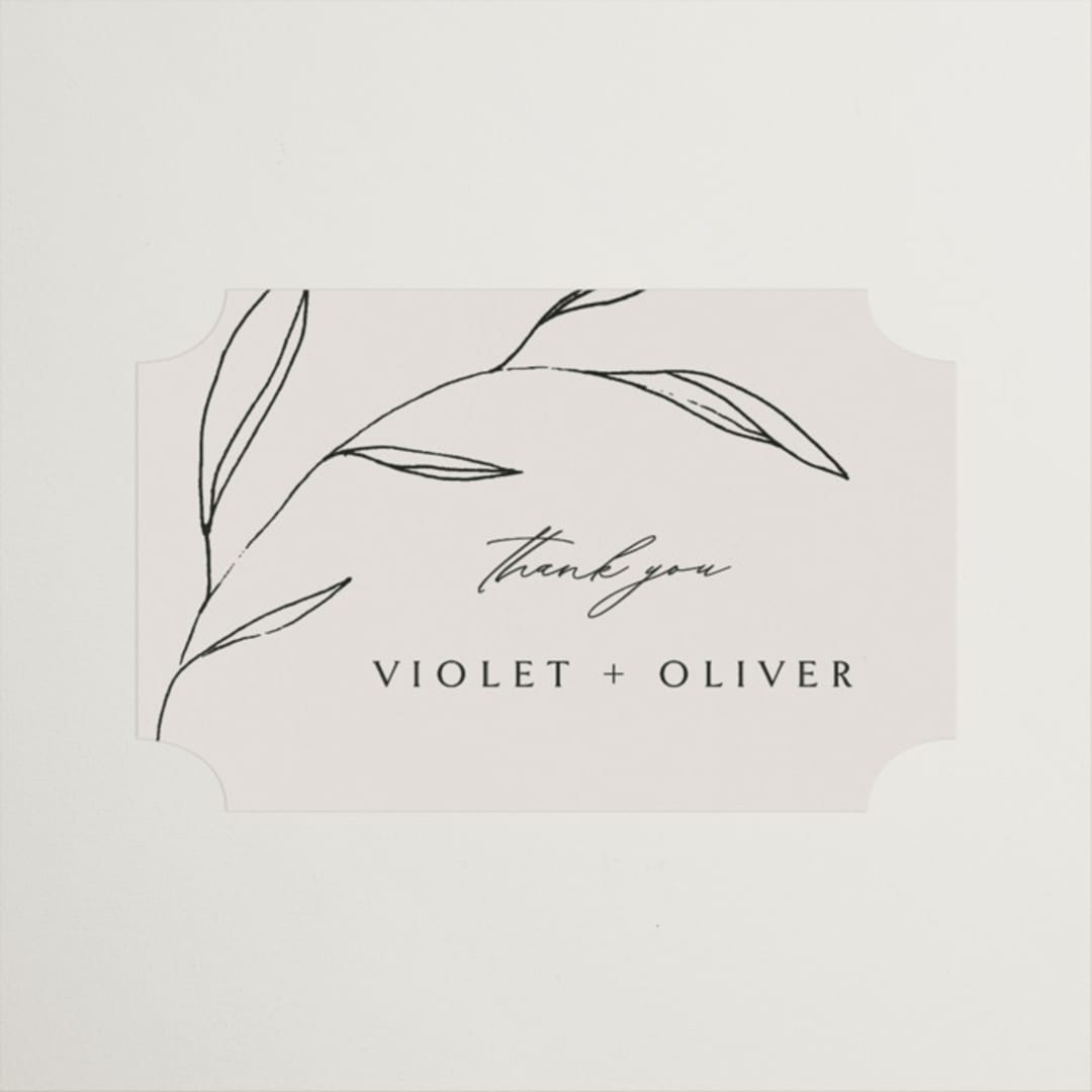 "Waldorf" - Wedding Favor Stickers in Taupe by Kelly Schmidt - Front