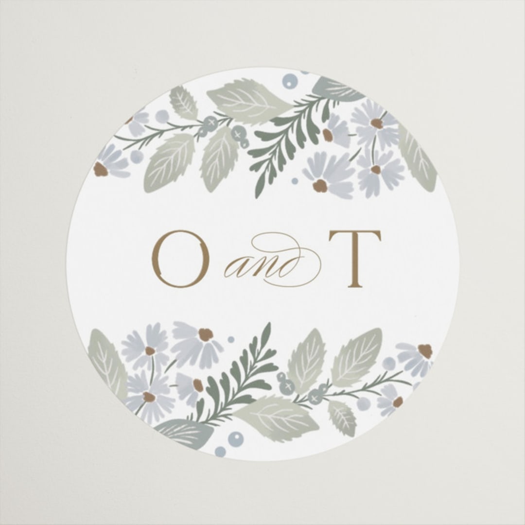 "Wild Flora" - Wedding Favor Stickers in Meadow by Kristen Smith - Front