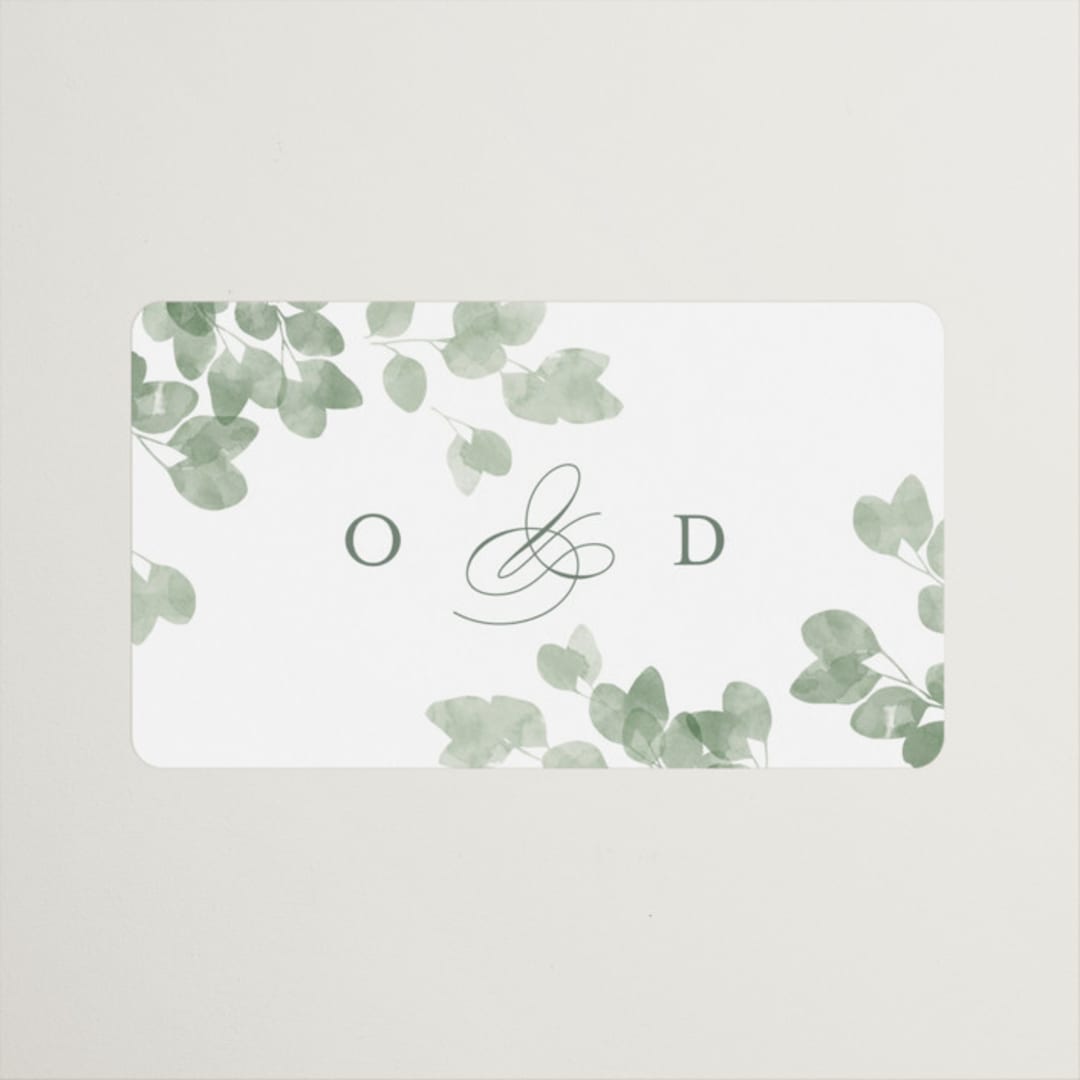 "Vining" - Wedding Favor Stickers in Eucalyptus by Kristie Kern - Front