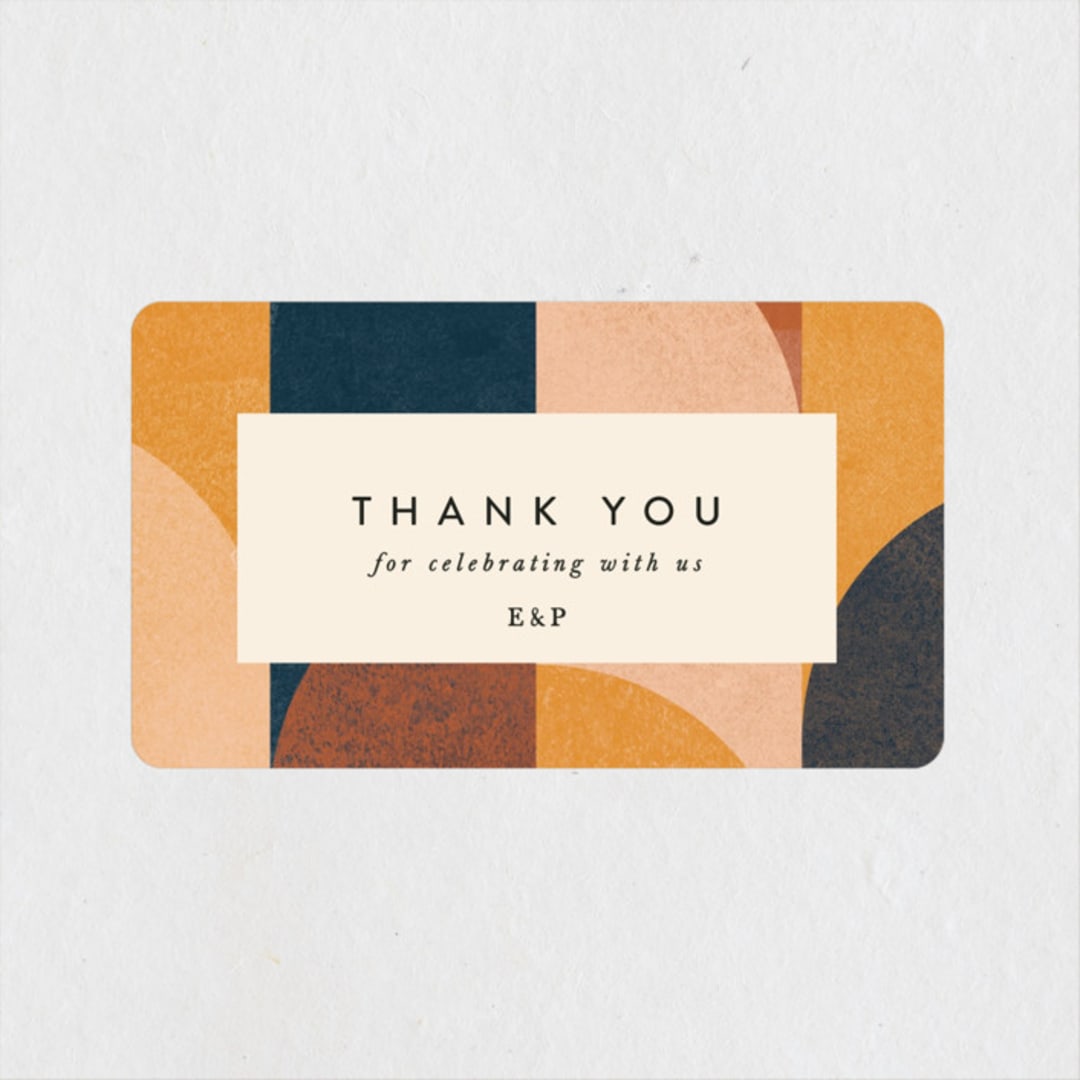 "Bold Blocks" - Wedding Favor Stickers in Sedona by Robert and Stella - Front